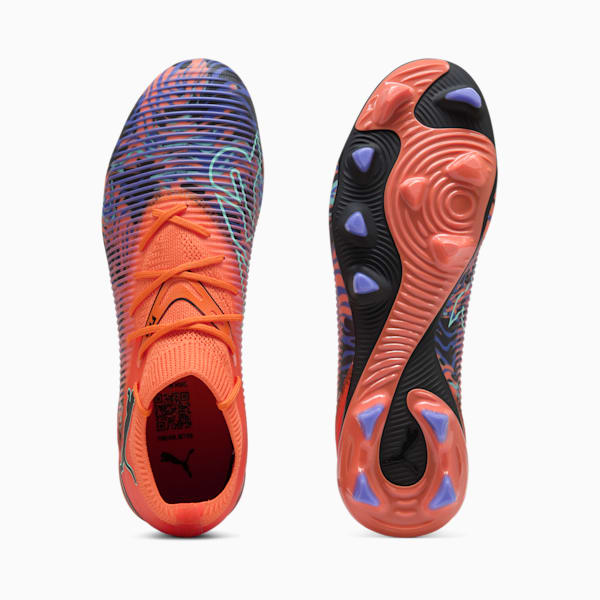FUTURE 8 MATCH CREATIVITY Firm Ground/Artificial Ground Men's Soccer Cleats, Orange Poppy-PUMA Black-Dark Amethyst-Electric Peppermint, extralarge