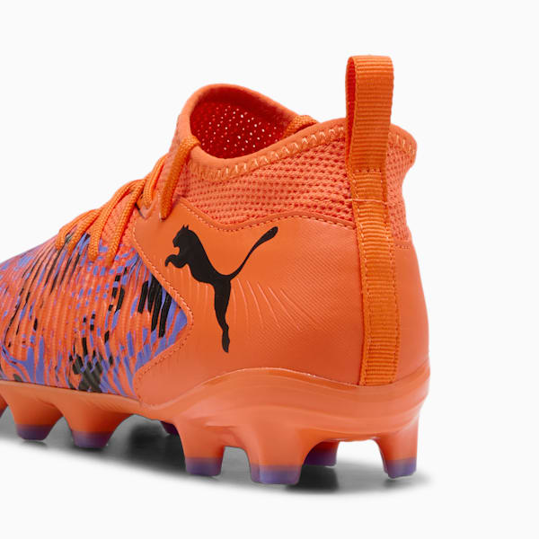 Tacos de fútbol para niños grandes FUTURE 8 MATCH terreno firme/artificial, Orange Poppy-PUMA Black-Dark Amethyst, extralarge