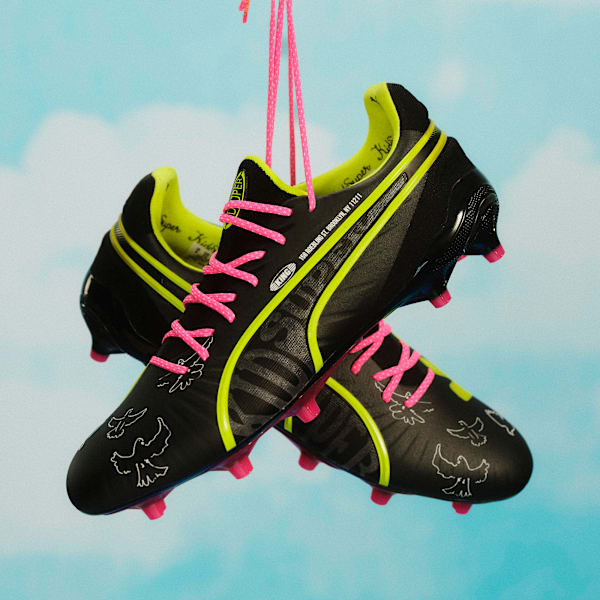 Tacos de fútbol KING ULTIMATE x KIDSUPER FG/AG, PUMA Black-Electric Lime-Strong Gray-Ravish-PUMA White, extralarge