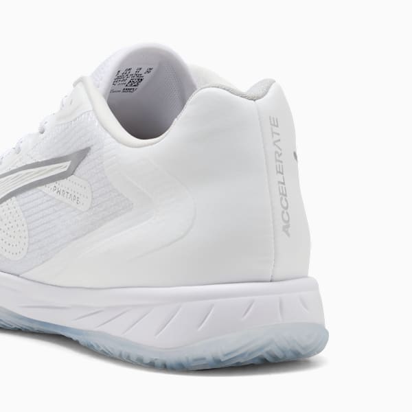 Accelerate Turbo 4 Handball Shoes, PUMA White-PUMA Silver-Ash Gray, extralarge
