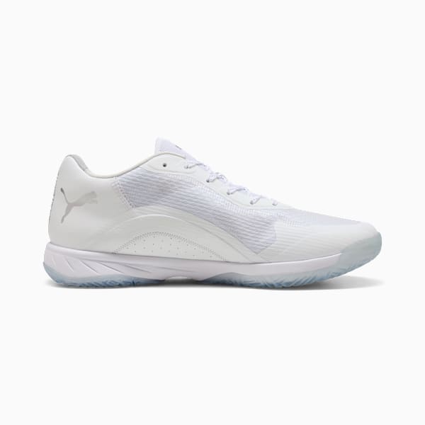 Accelerate Turbo 4 Handball Shoes, PUMA White-PUMA Silver-Ash Gray, extralarge