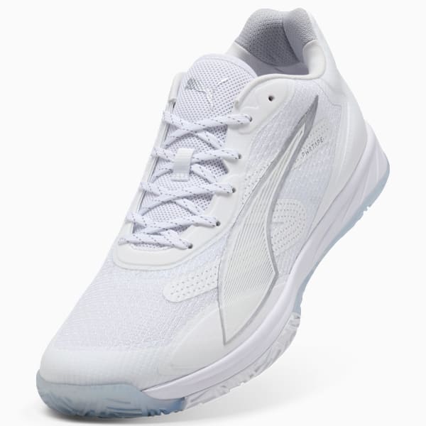 Accelerate Turbo 4 Handball Shoes, PUMA White-PUMA Silver-Ash Gray, extralarge