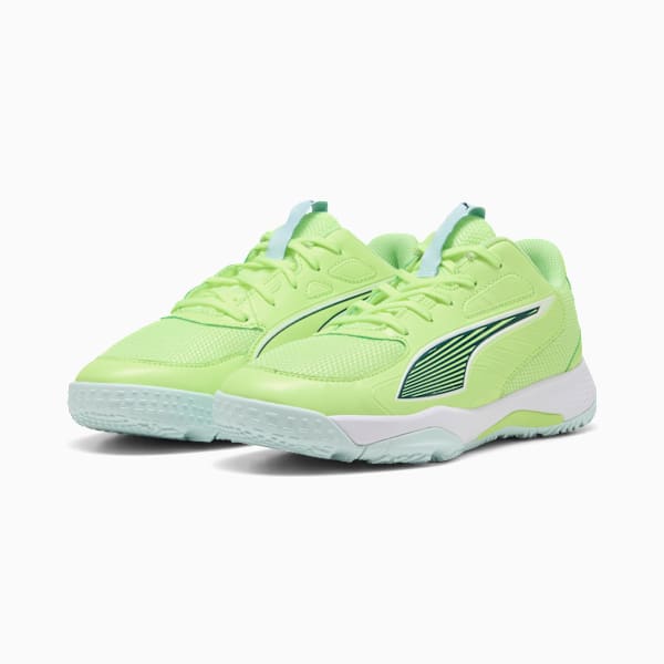 Accelerate 4 Handball Shoes Big Kids, Fizzy Light-Green Terrain-PUMA White, extralarge