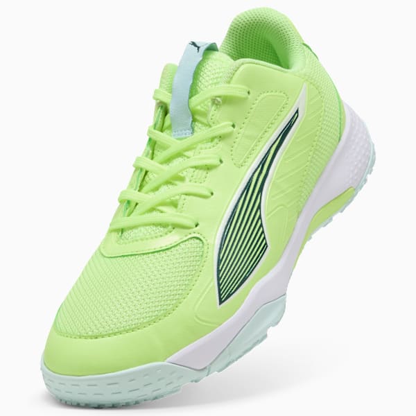 Tenis juvenil de balonmano Accelerate 4, Fizzy Light-Green Terrain-PUMA White, extralarge