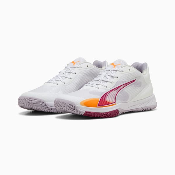 Accelerate Turbo 4 Handball Shoes Women, PUMA White-Berry-Lilac Crush-Heat Fire, extralarge