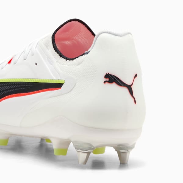 KING 20 ULTIMATE MxSG Football Boots Unisex, PUMA White-Glowing Red-Yellow Alert, extralarge-GBR