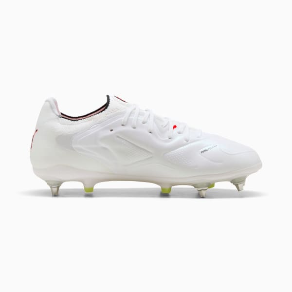 KING 20 ULTIMATE MxSG Football Boots Unisex, PUMA White-Glowing Red-Yellow Alert, extralarge-GBR