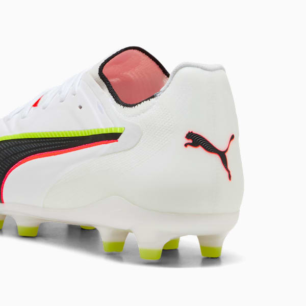 KING 20 ULTIMATE FG/AG Football Boots Unisex, PUMA White-Glowing Red-Yellow Alert, extralarge-GBR