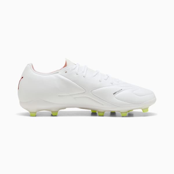 KING 20 MATCH FG/AG Football Boots Unisex, PUMA White-Glowing Red-Yellow Alert, extralarge-GBR