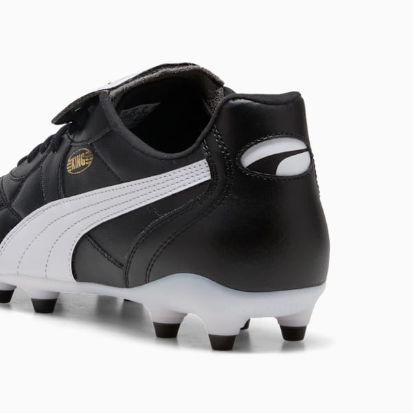 KING TOP FG/AG Soccer Boots, PUMA Black-PUMA White-PUMA Gold, extralarge