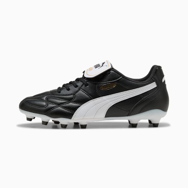 KING TOP FG/AG Soccer Boots, PUMA Black-PUMA White-PUMA Gold, extralarge