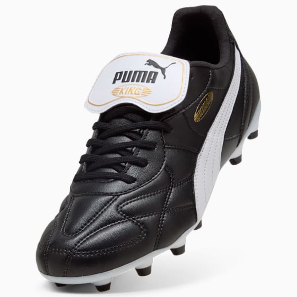 KING TOP FG/AG Soccer Boots, PUMA Black-PUMA White-PUMA Gold, extralarge