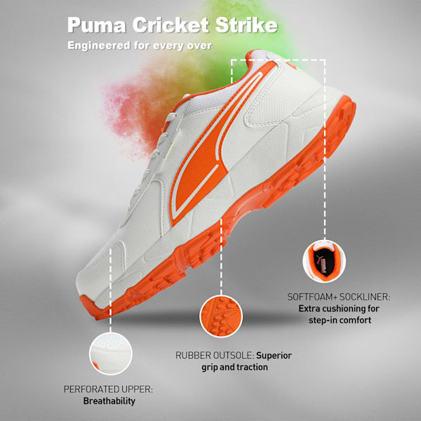 Cricket Strike Men's Shoes, PUMA White-Rickie Orange, extralarge-IND
