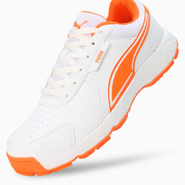 Cricket Strike Men's Shoes, PUMA White-Rickie Orange, extralarge-IND
