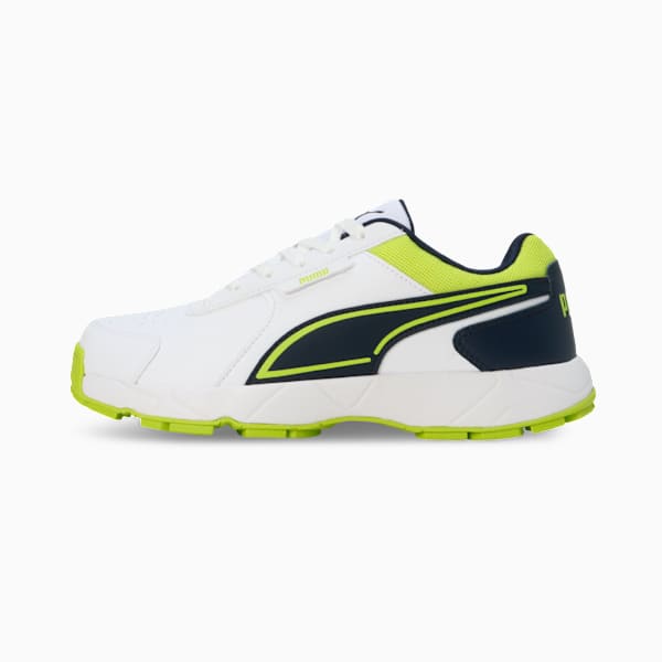 Cricket Strike Men's Shoes, PUMA White-Lime Smash-Club Navy, extralarge-IND