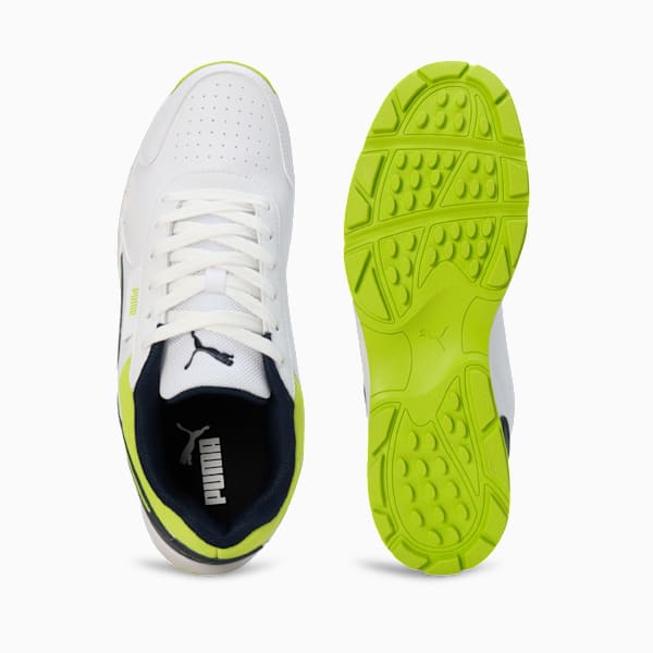 Cricket Strike Men's Shoes, PUMA White-Lime Smash-Club Navy, extralarge-IND