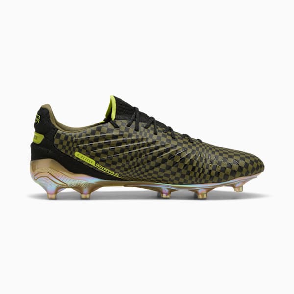 Tacos de fútbol KING ULTIMATE x PORSCHE FG/AG Unisex, Olive Drab-PUMA Black-PUMA Gold, extralarge