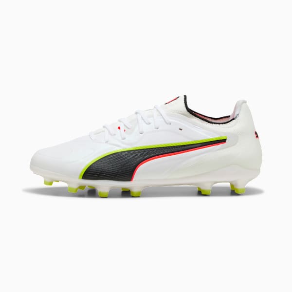 KING 2.0 ULTIMATE FG/AG Football Boots Women, PUMA White-Glowing Red-Yellow Alert, extralarge-GBR