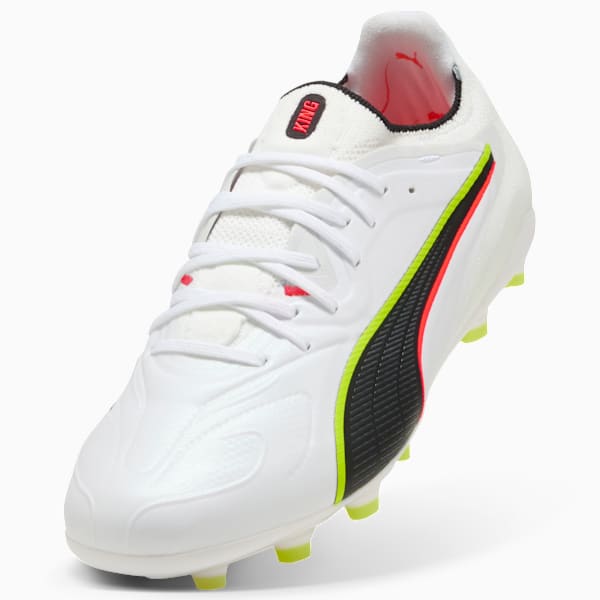 KING 2.0 ULTIMATE FG/AG Football Boots Women, PUMA White-Glowing Red-Yellow Alert, extralarge-GBR