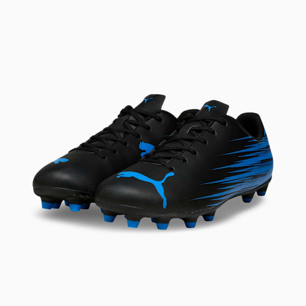 ATTACANTO II Men's Lightweight FG/AG Football Shoes, PUMA Black-Ultra Blue, extralarge-IND