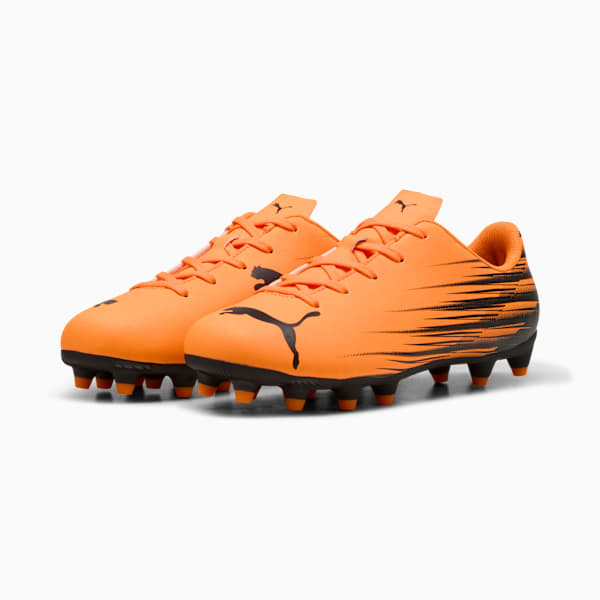 ATTACANTO II Big Kids' Firm/Artificial Ground Soccer Cleats, Heat Fire-PUMA Black, extralarge
