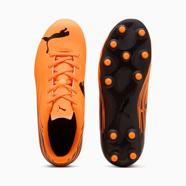 ATTACANTO II Big Kids' Firm/Artificial Ground Soccer Cleats, Heat Fire-PUMA Black, extralarge
