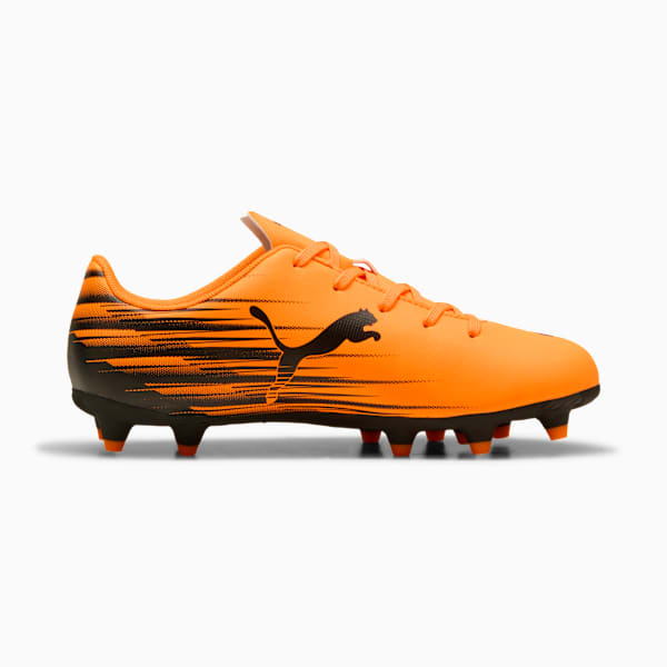 ATTACANTO II Big Kids' Firm/Artificial Ground Soccer Cleats, Heat Fire-PUMA Black, extralarge