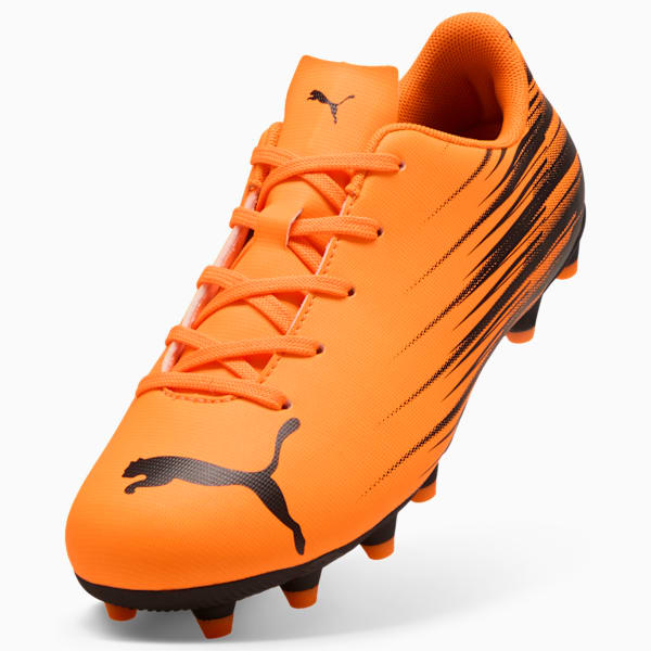 ATTACANTO II Big Kids' Firm/Artificial Ground Soccer Cleats, Heat Fire-PUMA Black, extralarge