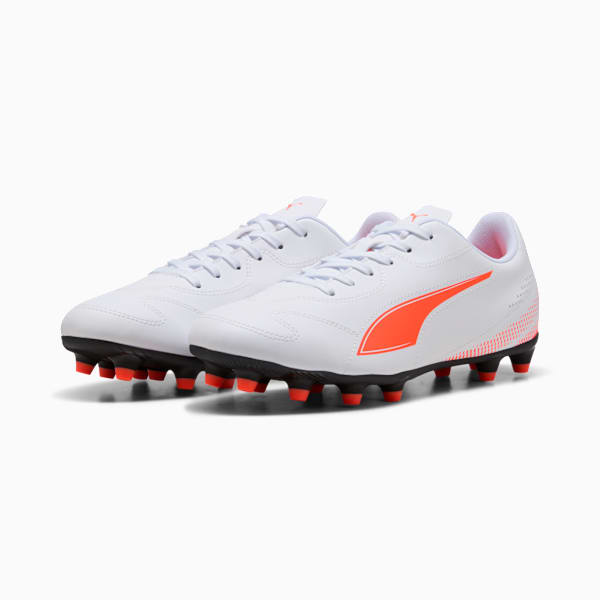 VITORIA II FG/AG Soccer Cleats Men, PUMA White-Glowing Red, extralarge