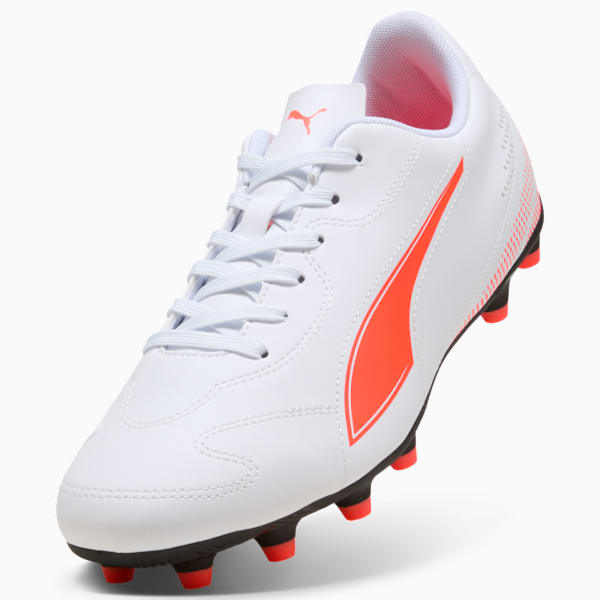 VITORIA II FG/AG Soccer Cleats Men, PUMA White-Glowing Red, extralarge