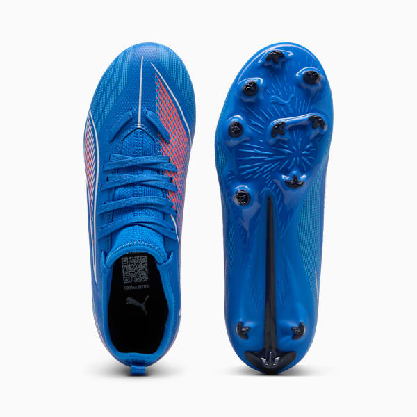 ULTRA 6 MATCH FG/AG Football Boots Youth, Ultra Blue-PUMA White-Glowing Red, extralarge