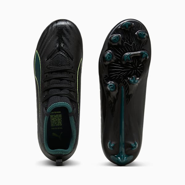 ULTRA 6 MATCH FG/AG Football Boots Youth, PUMA Black-Fizzy Light-Green Terrain, extralarge