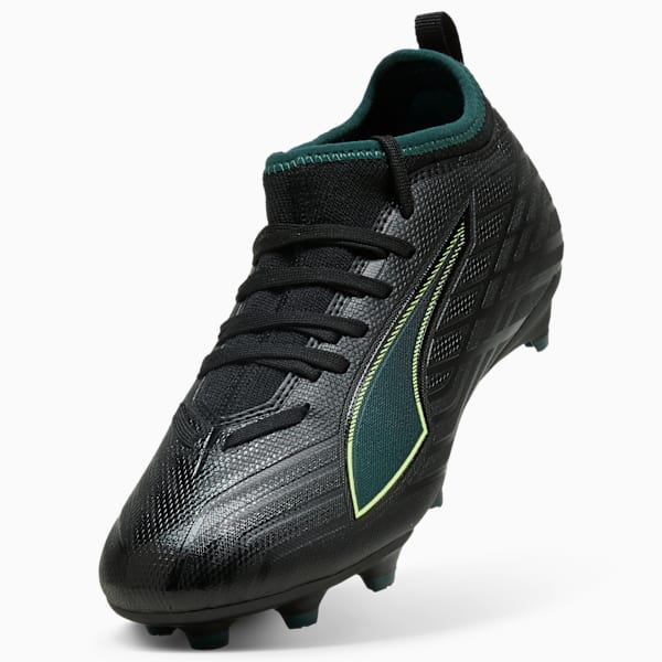 ULTRA 6 MATCH FG/AG Football Boots Youth, PUMA Black-Fizzy Light-Green Terrain, extralarge