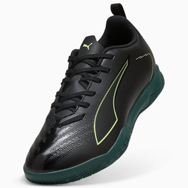ULTRA 6 PLAY Futsal Boots Youth, PUMA Black-Fizzy Light-Green Terrain, extralarge-GBR