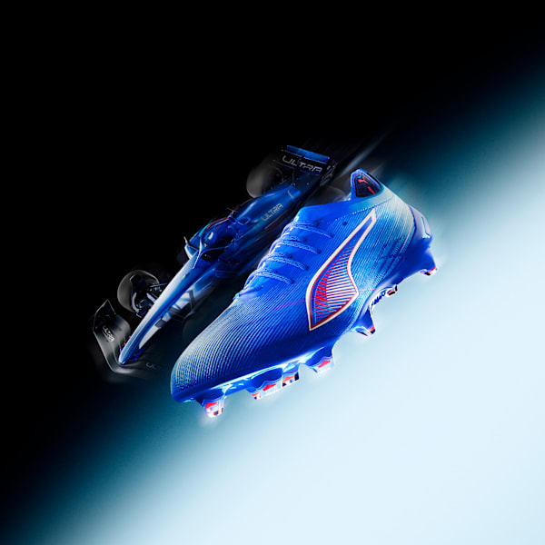 ULTRA 6 ULTIMATE FG Football Boots Unisex, Ultra Blue-PUMA White-Glowing Red, extralarge