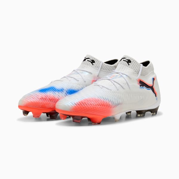 FUTURE 8 ULTIMATE FG Football Boots Unisex, PUMA White-PUMA Black-Glowing Red, extralarge