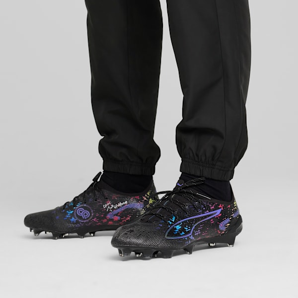 PUMA x CHRISTIAN PULISIC ULTRA 5 ULTIMATE Firm Ground Men's Soccer Cleats, PUMA Black-Dark Amethyst-PUMA Team Royal-PUMA Pink, extralarge