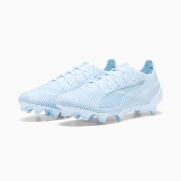 Tacos de fútbol ULTRA 5 ULTIMATE FG para mujer, Icy Blue-PUMA White-Light Aqua, extralarge