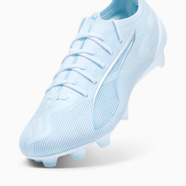 Tacos de fútbol ULTRA 5 ULTIMATE FG para mujer, Icy Blue-PUMA White-Light Aqua, extralarge
