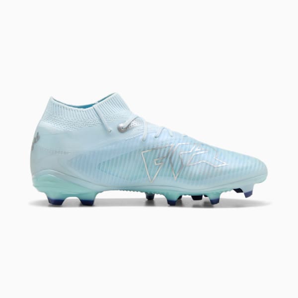 Tacos de fútbol FUTURE 8 PRO LIGHT UP FG/AG para mujer, Icy Blue-Light Aqua-PUMA White-Lapis Lazuli-PUMA Silver, extralarge