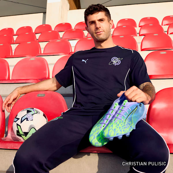 PUMA x CHRISTIAN PULISIC ULTRA 5 ULTIMATE Chasing the Dream Firm Ground Men's Soccer Cleats, Elektro Purple-Green Glare-PUMA Black, extralarge