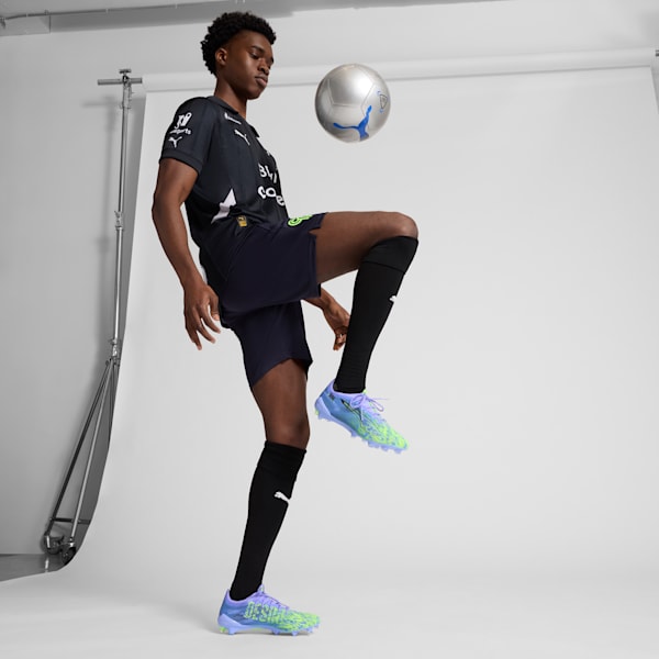 PUMA x CHRISTIAN PULISIC ULTRA 5 ULTIMATE Chasing the Dream Firm Ground Men's Soccer Cleats, Elektro Purple-Green Glare-PUMA Black, extralarge