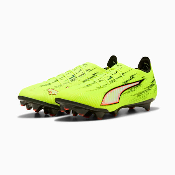 ULTRA 6 CARBON Men's Firm Ground Soccer Cleats, Yellow Alert-PUMA Black-Glowing Red-Lime Squeeze, extralarge