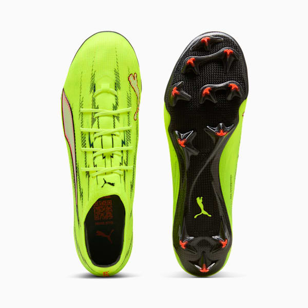 ULTRA 6 CARBON Men's Firm Ground Soccer Cleats, Yellow Alert-PUMA Black-Glowing Red-Lime Squeeze, extralarge