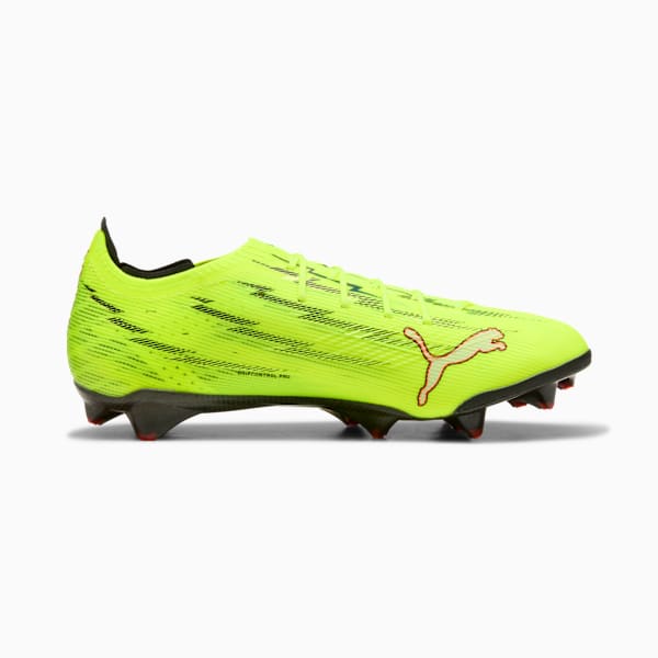 ULTRA 6 CARBON Men's Firm Ground Soccer Cleats, Yellow Alert-PUMA Black-Glowing Red-Lime Squeeze, extralarge