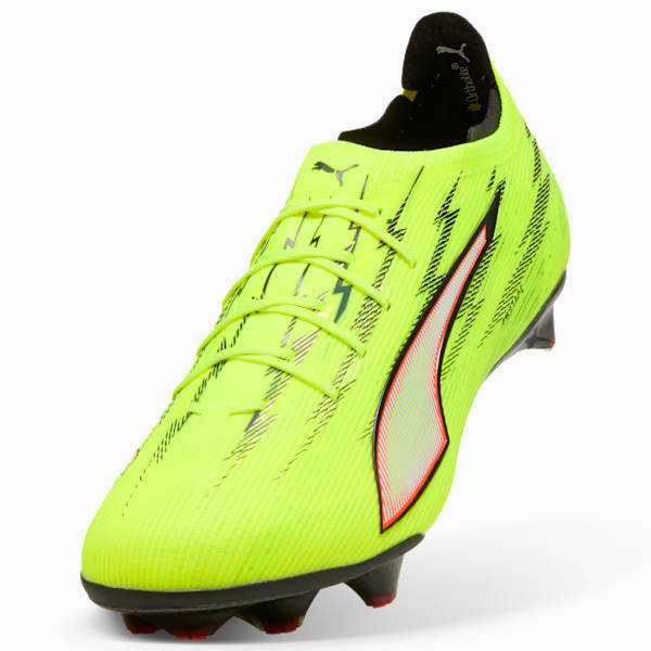 ULTRA 6 CARBON Men's Firm Ground Soccer Cleats, Yellow Alert-PUMA Black-Glowing Red-Lime Squeeze, extralarge