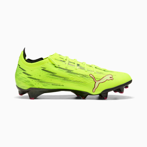 ULTRA 6 CARBON Women's Firm Ground Soccer Cleats, Yellow Alert-PUMA Black-Glowing Red-Lime Squeeze, extralarge