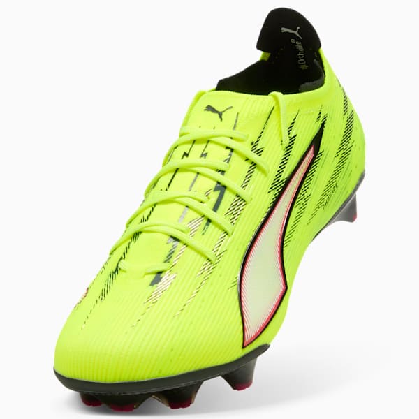 ULTRA 6 CARBON Women's Firm Ground Soccer Cleats, Yellow Alert-PUMA Black-Glowing Red-Lime Squeeze, extralarge