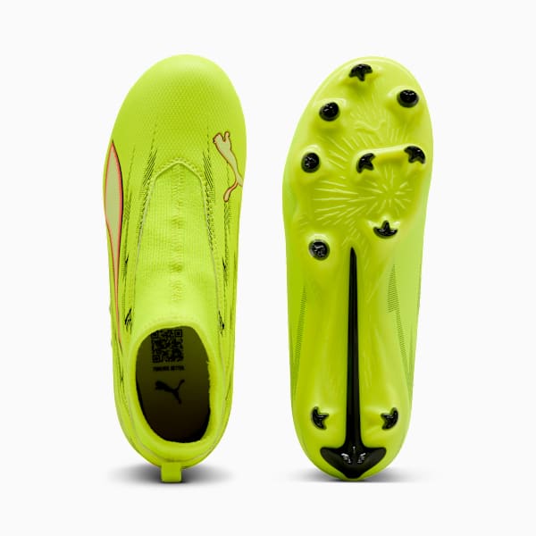 ULTRA 6 MATCH+ LL FG/AG Football Boots Youth, Yellow Alert-PUMA Black-Glowing Red-Lime Squeeze, extralarge-GBR