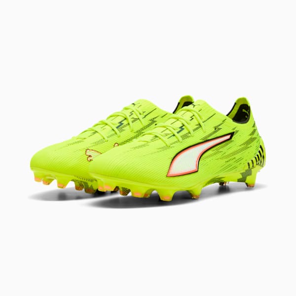 ULTRA 6 ULTIMATE Men's Firm Ground Soccer Cleats, Yellow Alert-PUMA Black-Glowing Red-Lime Squeeze, extralarge